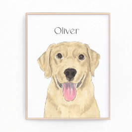 Gele Labrador Art Foto Afdruk