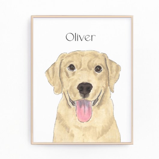 Gele Labrador Art Foto Afdruk