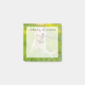 Gele labrador bespeelt zich op een stok post-it® notes (Voorkant)