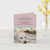 Gele Labrador Birthday Greetings Kaart (Gele Bloem)