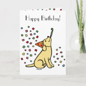 Gele Labrador Birthday Party Confetti Kaart (Voorkant)