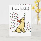 Gele Labrador Birthday Party Confetti Kaart (Gele Bloem)
