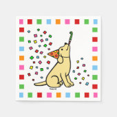 Gele Labrador Birthday Party Confetti Servet (Voorkant)