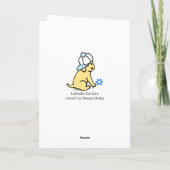 Gele Labrador Blauw Nieuwe Baby Boy Gefeliciteerd Kaart (Achterkant)