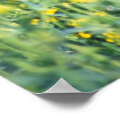 gele Labrador-bloemen Poster (Hoek)