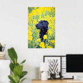gele Labrador-bloemen Poster (Thuiskantoor)