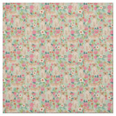 Gele Labrador -bloemenmunt Stof (Swatch)