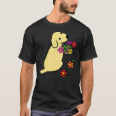 Gele Labrador Bloemmand T-shirt (Voorkant)