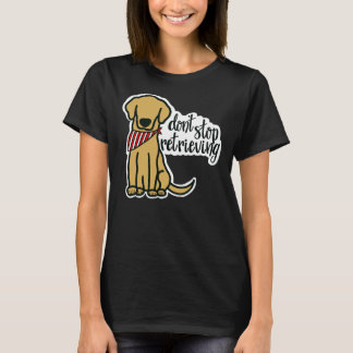 Gele labrador Boy houdt niet op het Retrirnchen T-shirt