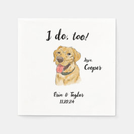 Gele Labrador bruiloft cocktail servet