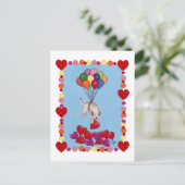 Gele labrador die LOVE verzamelt (omlijst) Briefkaart (Staand voorkant)