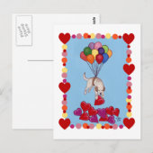 Gele labrador die LOVE verzamelt (omlijst) Briefkaart (Voorkant / Achterkant)