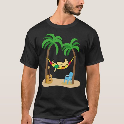 Gele labrador die op de hammock slaapt t-shirt (Voorkant)