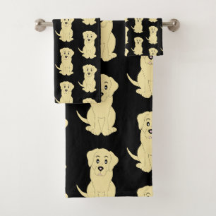 Gele Labrador Dog Design Bad Handdoek