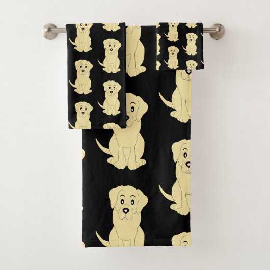 Gele Labrador Dog Design Bad Handdoek (Insitu)