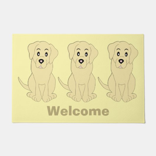 Gele Labrador Dog Design Deurmat (Voorkant)
