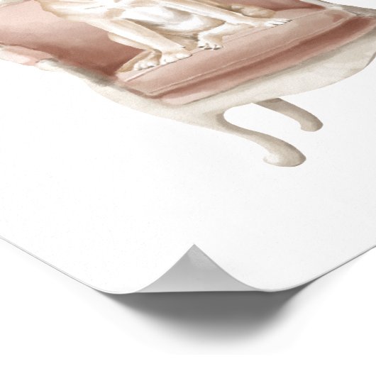 Gele labrador Dog die koninklijk kroonPoster draag Poster (Hoek)