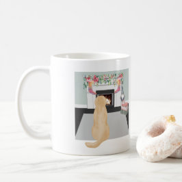 Gele labrador Dog in de kersthaspel Koffiemok