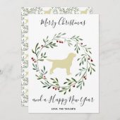 Gele labrador Elegante Hond Vrolijk Kerstfeest Feestdagenkaart (Voorkant / Achterkant)