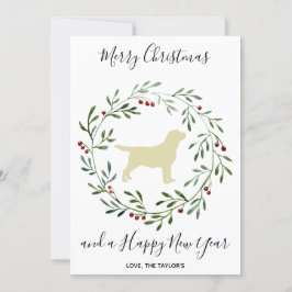 Gele labrador Elegante Hond Vrolijk Kerstfeest Feestdagenkaart