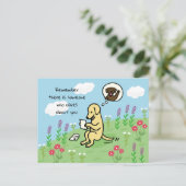 Gele labrador en brief Iemand geeft om Briefkaart (Staand voorkant)