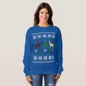 Gele Labrador en Chocolade Labrador Kerstmis Trui (Voorkant volledig)