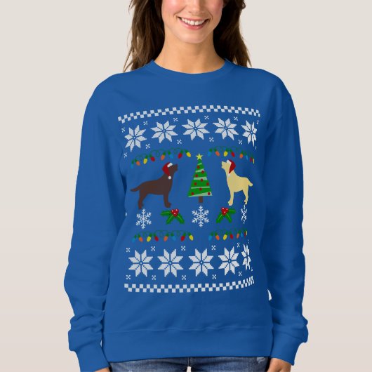 Gele Labrador en Chocolade Labrador Kerstmis Trui (Voorkant)