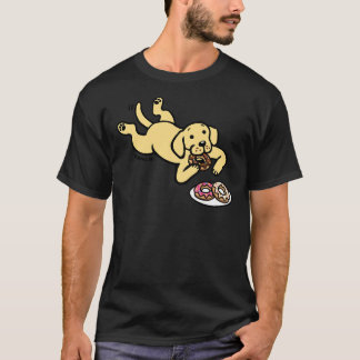 gele labrador en donuts t-shirt