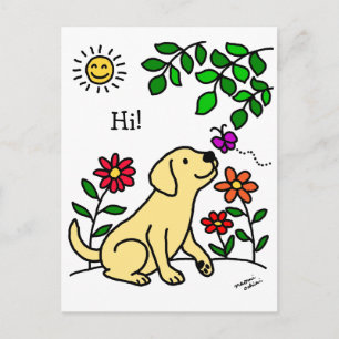 Gele labrador en groen briefkaart