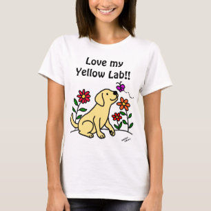 Gele labrador en groen t-shirt
