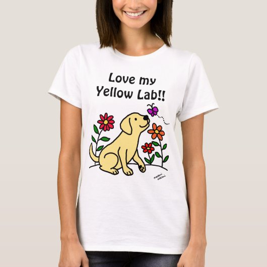 Gele labrador en groen t-shirt (Voorkant)