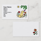 Gele labrador en groen visitekaartje (Voorkant / Achterkant)