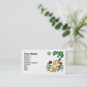 Gele labrador en groen visitekaartje (Staand voorkant)