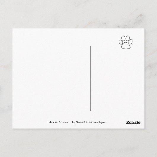 Gele Labrador en Groene Hi Briefkaart (Achterkant)