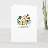 Gele labrador en groene Moederdag Kaart (Achterkant)