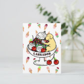 Gele labrador en ijskruid sundae briefkaart (Staand voorkant)