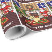 Gele labrador en kerstkerstCartoon Cadeaupapier (Rol Hoek)