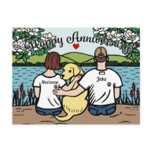 Gele Labrador en Ouders Happy Jubileum