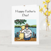 Gele labrador en papa 2 kaart (Gele Bloem)