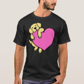 Gele labrador en roze hart t-shirt (Voorkant)