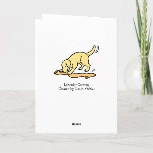 Gele Labrador en Stocking Moederdag Kaart (Achterkant)