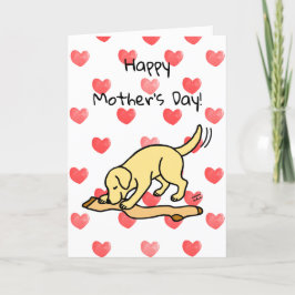 Gele Labrador en Stocking Moederdag Kaart