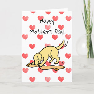 Gele Labrador en Stocking Moederdag Kaart