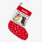 Gele Labrador en Zwarte Labrador Santas Kleine Kerstsok (Voorkant (Hangend))