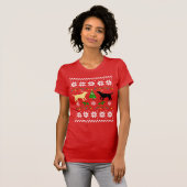 Gele labrador en zwarte labrador Ugly Kerstmis T-shirt (Voorkant volledig)