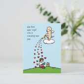 Gele Labrador Engel met Liefde 2 Briefkaart (Staand voorkant)