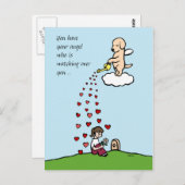 Gele Labrador Engel met Liefde 2 Briefkaart (Voorkant / Achterkant)