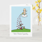 Gele Labrador Engel met Liefde 2 Kaart (Gele Bloem)