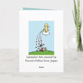 Gele Labrador Engel met Liefde Kaart (Achterkant)