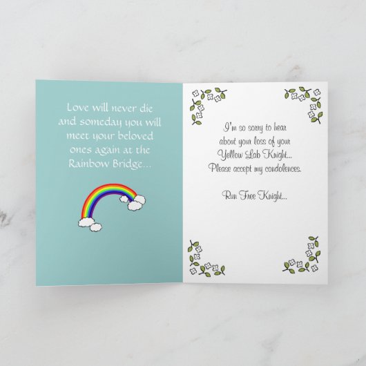 Gele Labrador Engel met Liefde Kaart (Binnen)